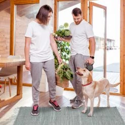 Relaxdays Tapis à Franges, Coton, 60 X 90 Cm, Antidérapant, Tissé à La Main, Chambre, Salon, Couloir, Entrée, Gris -Tapis et paillasson Soldes 39030273 4