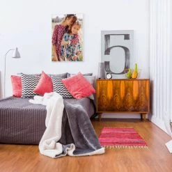 Relaxdays Tapis à Franges, 50 X 80 Cm, Coton, Tissé à La Main, Antidérapant, Salon, Entrée, Nuances De Couleurs, Rouge -Tapis et paillasson Soldes 39030338 3