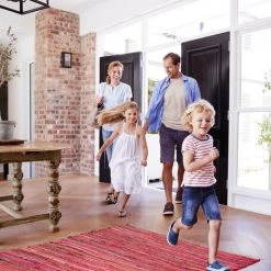 Relaxdays Tapis à Franges, 50 X 80 Cm, Coton, Tissé à La Main, Antidérapant, Salon, Entrée, Nuances De Couleurs, Rouge -Tapis et paillasson Soldes 39030338 4