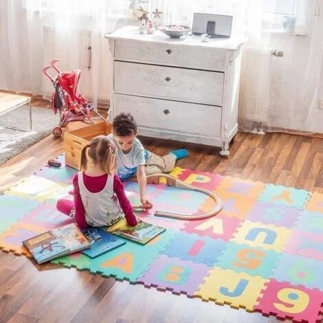 OOBEST Puzzle Tapis De Jeu, 36 Pcs Doux EVA Mousse Tapis De Jeu Chiffres Et Lettres Motif Tapis De Jeu En Mousse Pour Bébé Enfants Jouant Rampant 1 OOBEST Puzzle Tapis De Jeu, 36 Pcs Doux EVA Mousse Tapis De Jeu Chiffres Et Lettres Motif Tapis De Jeu En Mousse Pour Bébé Enfants Jouant Rampant