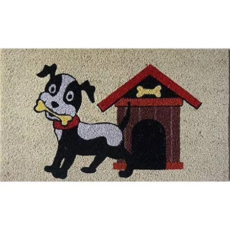 Baroni Home Paillasson D'extérieur En Coco Avec Base En PVC, Peint à La Main, Motif Chien Avec Os Et Niche, 70 X 40 X 2 Cm. Facile à Laver Et Ultra Résistant 1 Baroni Home Paillasson D'extérieur En Coco Avec Base En PVC, Peint à La Main, Motif Chien Avec Os Et Niche, 70 X 40 X 2 Cm. Facile à Laver Et Ultra Résistant