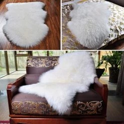 FREOSEN Tapis De Salon Ou Chambre - Peau De Mouton Synthétique - 60 X 90 Cm - Blanc Acrylique -Tapis et paillasson Soldes 39299957 4