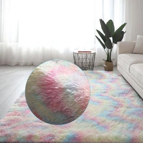 FREOSEN Tapis Salon Shaggy 160 X 230 Cm - Descente De Lit Tapis Poils Longs Pour Salon Chambre Canapé (Rainbow) 2 FREOSEN Tapis Salon Shaggy 160 X 230 Cm - Descente De Lit Tapis Poils Longs Pour Salon Chambre Canapé (Rainbow) – Image 2