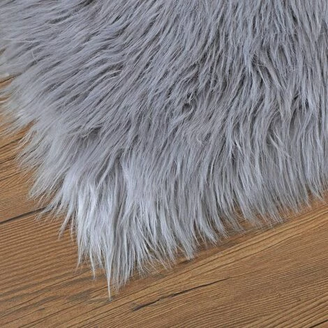 FREOSEN Tapis De Salon Ou Chambre - Peau De Mouton Synthétique - 60 X 150 Cm - Gris Acrylique 4 FREOSEN Tapis De Salon Ou Chambre - Peau De Mouton Synthétique - 60 X 150 Cm - Gris Acrylique – Image 4