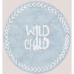 Tapis Rond En Coton (Ø60 CM) Sava Kids SKLUM Coton - Bleu Océanique