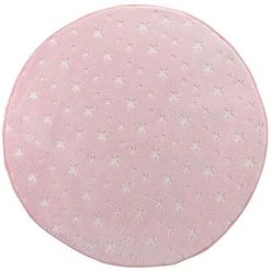 DOUCEUR D'INTÉRIEUR Tapis Rond Flanelle 90 Cm Phosphorescent Fluo Night Rose - Rose