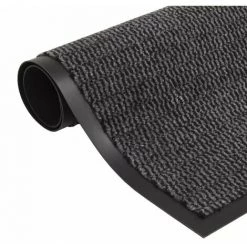 HAPPYSHOPPING Paillasson Rectangulaire 40 X 60 Cm Anthracite