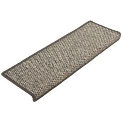 Tapis D'escalier Autocollants 15 Pcs 65x25 Cm Gris Et Beige VidaXL -Tapis et paillasson Soldes 39511790 3