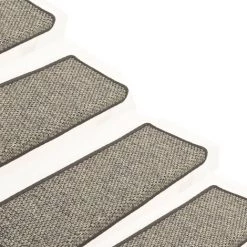 Tapis D'escalier Autocollants 15 Pcs 65x25 Cm Gris Et Beige VidaXL -Tapis et paillasson Soldes 39511790 4