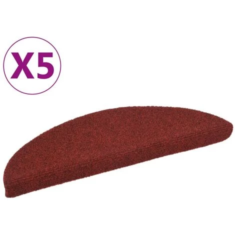 VidaXL Tapis Autoadhésifs De Marches 5 Pcs Rouge 56x17x3 Cm Aiguilleté - Rouge 2 VidaXL Tapis Autoadhésifs De Marches 5 Pcs Rouge 56x17x3 Cm Aiguilleté - Rouge – Image 2