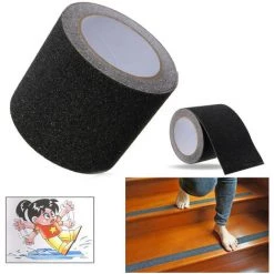TIGA 10CM * 5M Marche D'escalier Antidérapant Adhésif (noir)