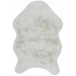 Paris Prix - Tapis Imitation Fourrure "kazan" 60x90cm Ivoire