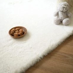 DÉCOWEB Tapis Doux En Fausse Fourrure - Silky - Lapin Crème - 140 X 200 Cm -Tapis et paillasson Soldes 39695263 5