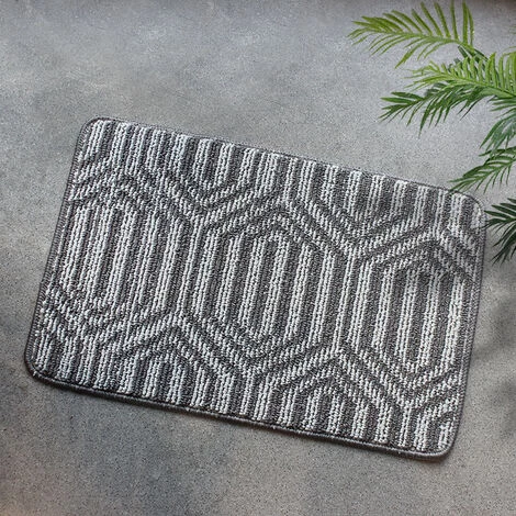 BETTERLIFE Color&Geometry Tapis De Porte Antidérapant, 48 X 78 Cm Paillasson Doux Lavable En Machine Tapis D'entrée Pour Intérieur, Extérieur, Salon, Cour, Porte Arrière Avant - Gris 2 BETTERLIFE Color&Geometry Tapis De Porte Antidérapant, 48 X 78 Cm Paillasson Doux Lavable En Machine Tapis D'entrée Pour Intérieur, Extérieur, Salon, Cour, Porte Arrière Avant - Gris – Image 2