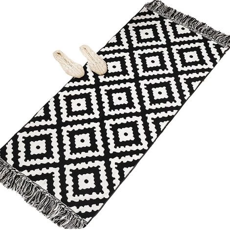 VERSAILLESFR Paillasson Antidérapant, Tapis De Porte | Lavable En Machine | Absorbant Et Résistant | Tapis Pour Intérieur, Extérieur, Entrée, Escaliers, Couloir, Cour - 60 X 130 Cm|noir Et Blanc 1 VERSAILLESFR Paillasson Antidérapant, Tapis De Porte | Lavable En Machine | Absorbant Et Résistant | Tapis Pour Intérieur, Extérieur, Entrée, Escaliers, Couloir, Cour - 60 X 130 Cm|noir Et Blanc