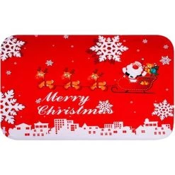 ECHOO Paillasson De Noël Patchwork Décoration De La Maison Paillassons Antidérapants Intérieur Tapis D'entrée Tapis Personnalisé Tapis De Sol Tapis De Sol Antidérapant D'impression De Noël Créatif 60x40cm，A#03