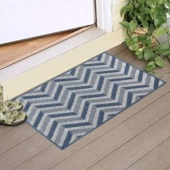 ALMI Paillasson Tapis De Porte D'entrée Grand, Intérieur Absorbant En Caoutchouc Antidérapant Pour Garage, Patio, Zone à Commerces, 80X120CM (Triangle Géométrique Gris)