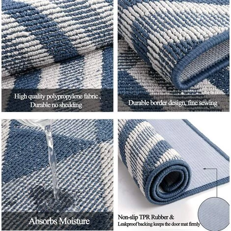 ALMI Paillasson Tapis De Porte D'entrée Grand, Intérieur Absorbant En Caoutchouc Antidérapant Pour Garage, Patio, Zone à Commerces, 80X120CM (Triangle Géométrique Gris) 5 ALMI Paillasson Tapis De Porte D'entrée Grand, Intérieur Absorbant En Caoutchouc Antidérapant Pour Garage, Patio, Zone à Commerces, 80X120CM (Triangle Géométrique Gris) – Image 5