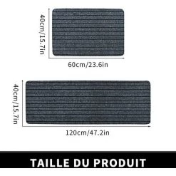 ALMI Tapis Pour Devant Evier, Lot De 2 Tapis Cuisine Antidérapant, Conception De Rainure, Absorbant Tapis De Porte Entrée, Moderne Paillasson Gris 40 * 60+40 * 120 Cm 7 ALMI Tapis Pour Devant Evier, Lot De 2 Tapis Cuisine Antidérapant, Conception De Rainure, Absorbant Tapis De Porte Entrée, Moderne Paillasson Gris 40 * 60+40 * 120 Cm -Tapis et paillasson Soldes 40154109 3