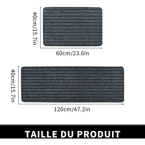 ALMI Tapis Pour Devant Evier, Lot De 2 Tapis Cuisine Antidérapant, Conception De Rainure, Absorbant Tapis De Porte Entrée, Moderne Paillasson Gris 40 * 60+40 * 120 Cm 3 ALMI Tapis Pour Devant Evier, Lot De 2 Tapis Cuisine Antidérapant, Conception De Rainure, Absorbant Tapis De Porte Entrée, Moderne Paillasson Gris 40 * 60+40 * 120 Cm – Image 3