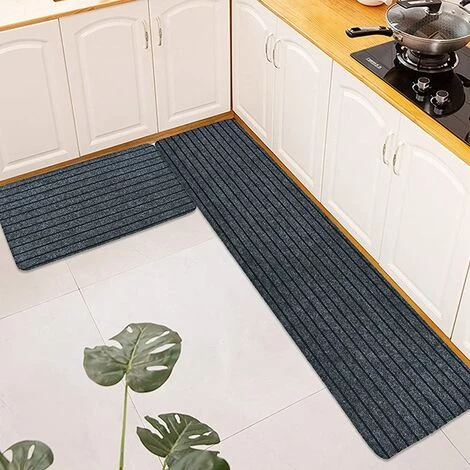 ALMI Tapis Pour Devant Evier, Lot De 2 Tapis Cuisine Antidérapant, Conception De Rainure, Absorbant Tapis De Porte Entrée, Moderne Paillasson Gris 40 * 60+40 * 120 Cm 5 ALMI Tapis Pour Devant Evier, Lot De 2 Tapis Cuisine Antidérapant, Conception De Rainure, Absorbant Tapis De Porte Entrée, Moderne Paillasson Gris 40 * 60+40 * 120 Cm – Image 5