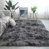 FREOSEN Tapis De Salon Shaggy 120 X 160cm En Peluche Gris Foncé Fibre De Polypropylène Souple Tapis Antidérapante