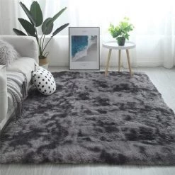 FREOSEN Tapis De Salon Shaggy 160 X 230cm En Peluche Gris Foncé Fibre De Polypropylène Souple Tapis Antidérapante