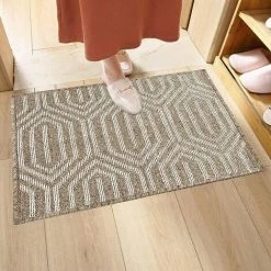 BRIDAY Paillasson Lavable En Machine Tapis De Porte Entrée Intérieur Absorbant Paillasson Extérieur Antidérapant Pour Votre Porte Maison Paillasson Marron 50*80cm -Tapis et paillasson Soldes 40431629 5