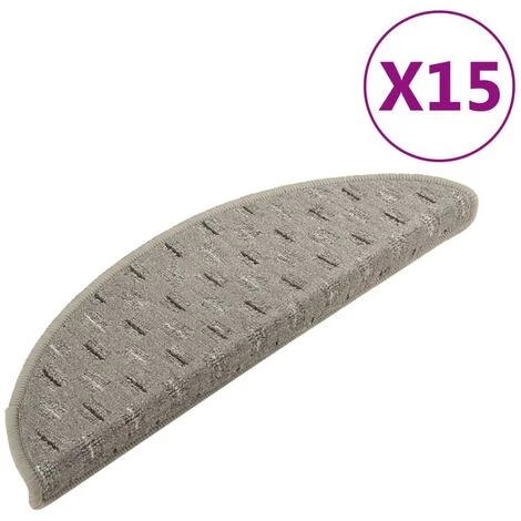 VidaXL Tapis De Marches D'escalier 15 Pcs Gris 56x20 Cm - Gris 2 VidaXL Tapis De Marches D'escalier 15 Pcs Gris 56x20 Cm - Gris – Image 2