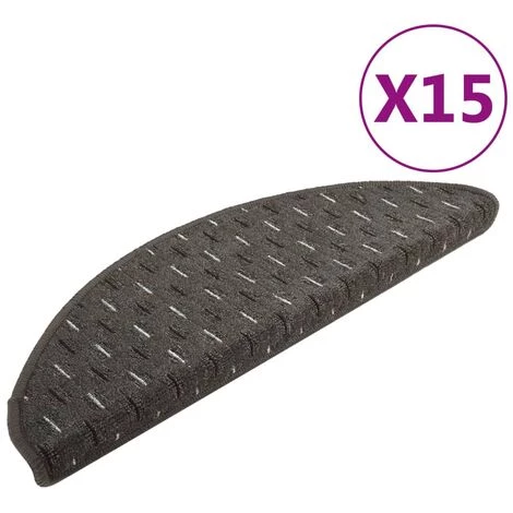 VidaXL Tapis D'escalier 15 Pcs Anthracite 65x25 Cm - Anthracite 2 VidaXL Tapis D'escalier 15 Pcs Anthracite 65x25 Cm - Anthracite – Image 2
