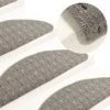 VidaXL Tapis D'escalier 15 Pcs Gris 65x25 Cm - Gris