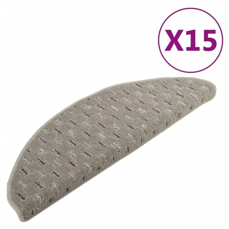 VidaXL Tapis D'escalier 15 Pcs Gris 65x25 Cm - Gris 2 VidaXL Tapis D'escalier 15 Pcs Gris 65x25 Cm - Gris – Image 2
