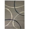 HAPPYSHOPPING Tapis Moderne Design De Cercles 80 X 150 Cm Gris