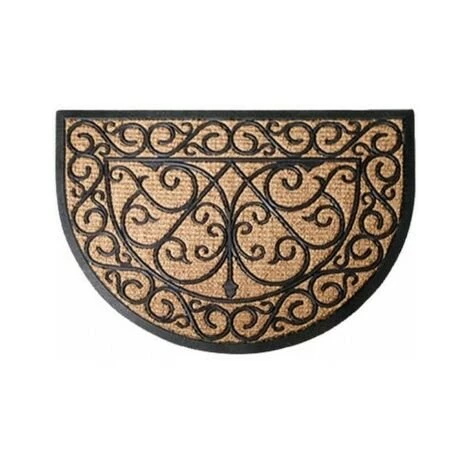 ESSCHERT DESIGN Paillasson Demi Lune En Caoutchouc Et Coco - Marron 1 ESSCHERT DESIGN Paillasson Demi Lune En Caoutchouc Et Coco - Marron