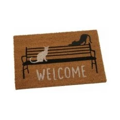 WADIGA Paillasson Coco Chats - 60x40cm - Marron