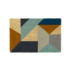WADIGA Paillasson Coco Multicolore Formes Géométriques - 60x40x1.5cm - Multicolore