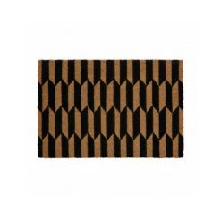 WADIGA Paillasson Coco Motifs Geométriques Noirs Arrow - 60x40cm - Noir