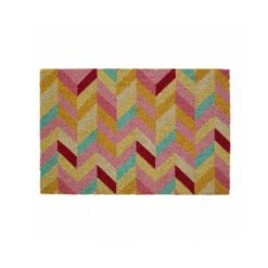WADIGA Paillasson Coco Chevrons Multicolores - 60x40cm - Multicolore