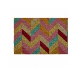WADIGA Paillasson Coco Chevrons Multicolores - 60x40cm - Multicolore -Tapis et paillasson Soldes 40527144 3