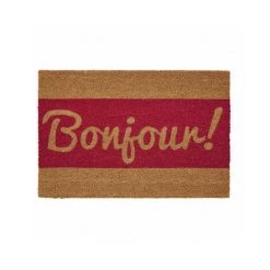WADIGA Paillasson Coco Bonjour - 60x40cm - Rouge
