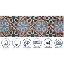 Baroni Home Paillasson Entrée Maison En Coco Avec Base En PVC, Peint à La Main, Solide Et Nettoyage Facile, 70X25X2 Cm – Tapis à Motif Arabesque Bleu Foncé Et Bleu Clair 8 Baroni Home Paillasson Entrée Maison En Coco Avec Base En PVC, Peint à La Main, Solide Et Nettoyage Facile, 70X25X2 Cm – Tapis à Motif Arabesque Bleu Foncé Et Bleu Clair -Tapis et paillasson Soldes 40724190 4