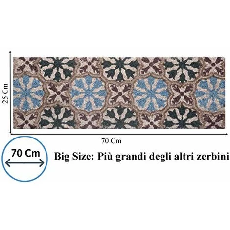 Baroni Home Paillasson Entrée Maison En Coco Avec Base En PVC, Peint à La Main, Solide Et Nettoyage Facile, 70X25X2 Cm – Tapis à Motif Arabesque Bleu Foncé Et Bleu Clair 5 Baroni Home Paillasson Entrée Maison En Coco Avec Base En PVC, Peint à La Main, Solide Et Nettoyage Facile, 70X25X2 Cm – Tapis à Motif Arabesque Bleu Foncé Et Bleu Clair – Image 5