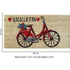 Baroni Home Paillasson Entrée Maison En Coco Avec Base En PVC, Peint à La Main, Solide Et Nettoyage Facile, 50X25X2 Cm – Tapis à Motif Vélo Rouge 7 Baroni Home Paillasson Entrée Maison En Coco Avec Base En PVC, Peint à La Main, Solide Et Nettoyage Facile, 50X25X2 Cm – Tapis à Motif Vélo Rouge -Tapis et paillasson Soldes 40724196 3