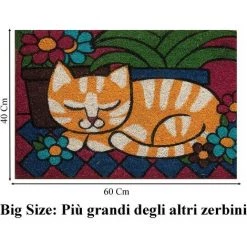 Baroni Home Paillasson Extérieur Coco, Revêtement De L'envers En PVC, Peint à La Main, Solide Et Nettoyage Facile, 60X40X2 Cm – Tapis à Motif Chat Tigré Dormant 6 Baroni Home Paillasson Extérieur Coco, Revêtement De L'envers En PVC, Peint à La Main, Solide Et Nettoyage Facile, 60X40X2 Cm – Tapis à Motif Chat Tigré Dormant -Tapis et paillasson Soldes 40724201 3