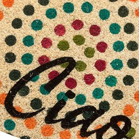 Baroni Home Paillasson Extérieur Coco, Revêtement De L'envers En PVC, Peint à La Main, Solide Et Nettoyage Facile, 70X40X2 Cm – Tapis à Motif Cercles Et Pois 3 Baroni Home Paillasson Extérieur Coco, Revêtement De L'envers En PVC, Peint à La Main, Solide Et Nettoyage Facile, 70X40X2 Cm – Tapis à Motif Cercles Et Pois – Image 3