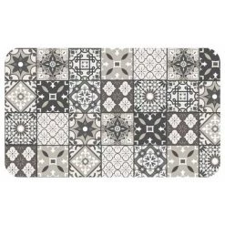 Paris Prix - Tapis Imprimé "gaston" 45x75cm Gris & Blanc