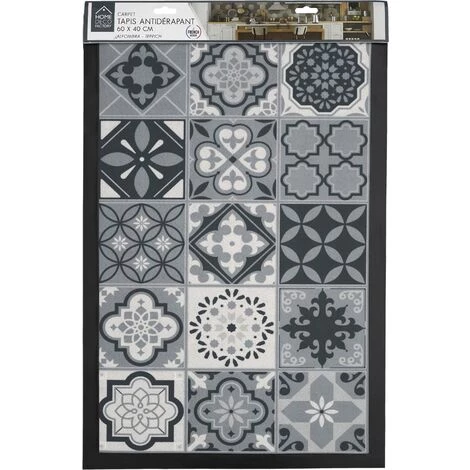 THE HOME DECO FACTORY Tapis En PVC Imprimé Carreaux De Ciment 40 X 60 Cm Multicolore - Multicolore 3 THE HOME DECO FACTORY Tapis En PVC Imprimé Carreaux De Ciment 40 X 60 Cm Multicolore - Multicolore – Image 3