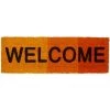 Relaxdays Paillasson Fibres De Coco Tapis De Sol Tapis Entrée étroit HxlxP: 1,5 X 75 X 25 Cm Porte Entrée Pour Intérieur Ou Extérieur WELCOME 75x25 Antidérapant PVC Caoutchouc, Couleur Rouge