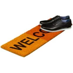 Relaxdays Paillasson Fibres De Coco Tapis De Sol Tapis Entrée étroit HxlxP: 1,5 X 75 X 25 Cm Porte Entrée Pour Intérieur Ou Extérieur WELCOME 75x25 Antidérapant PVC Caoutchouc, Couleur Rouge -Tapis et paillasson Soldes 41305750 4