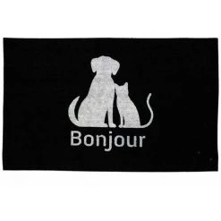 Paris Prix - Tapis Imprimé Phosphorescent "benji" 45x70cm Noir